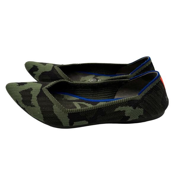 Rothy's The Point Olive Camo Knit Pointy Toe Ballet‎ Flats Womens Size 9 - Picture 5 of 9